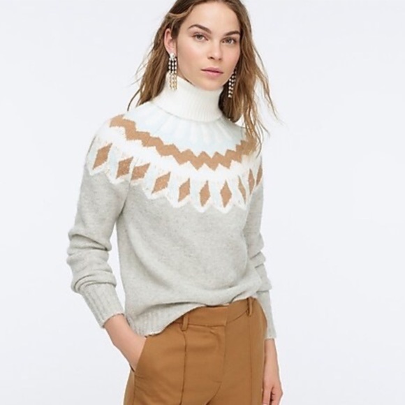 J. Crew Fair Isle turtleneck sweater in Supersoft yarn - Picture 1 of 11